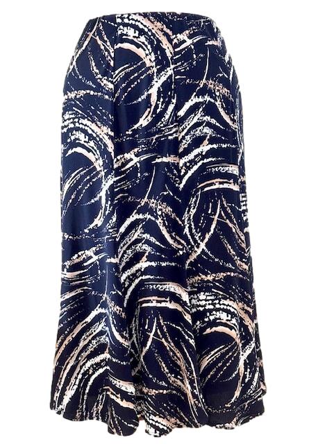 Saloos Navy Abstract Design Skirt
