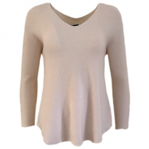 Sugar Crisp Cream V-Neck Italian Jumper