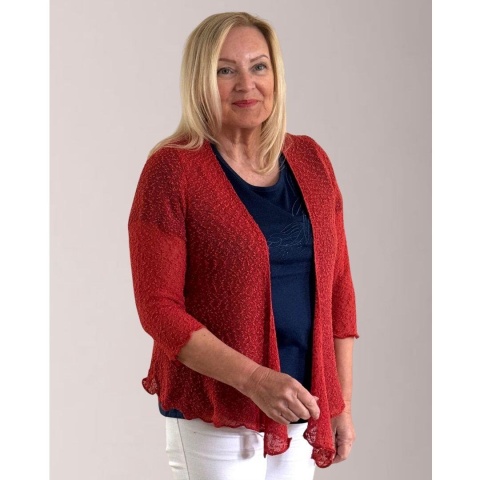 Text Coral Lightweight Shrug