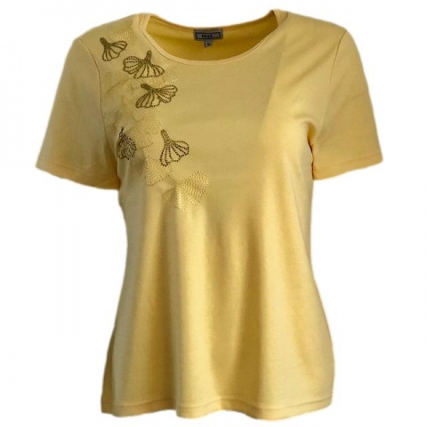 Text Yellow Diamante Collage T-Shirt