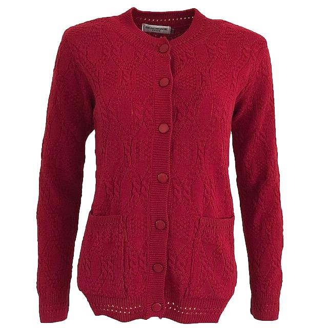 Beaumonde Red Cable Knitted Cardigan