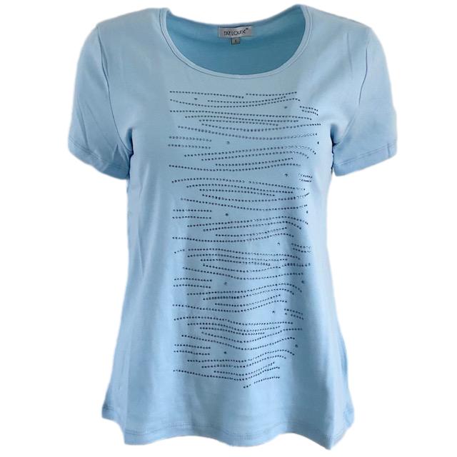 Fay Louise Blue Diamante Front T-Shirt