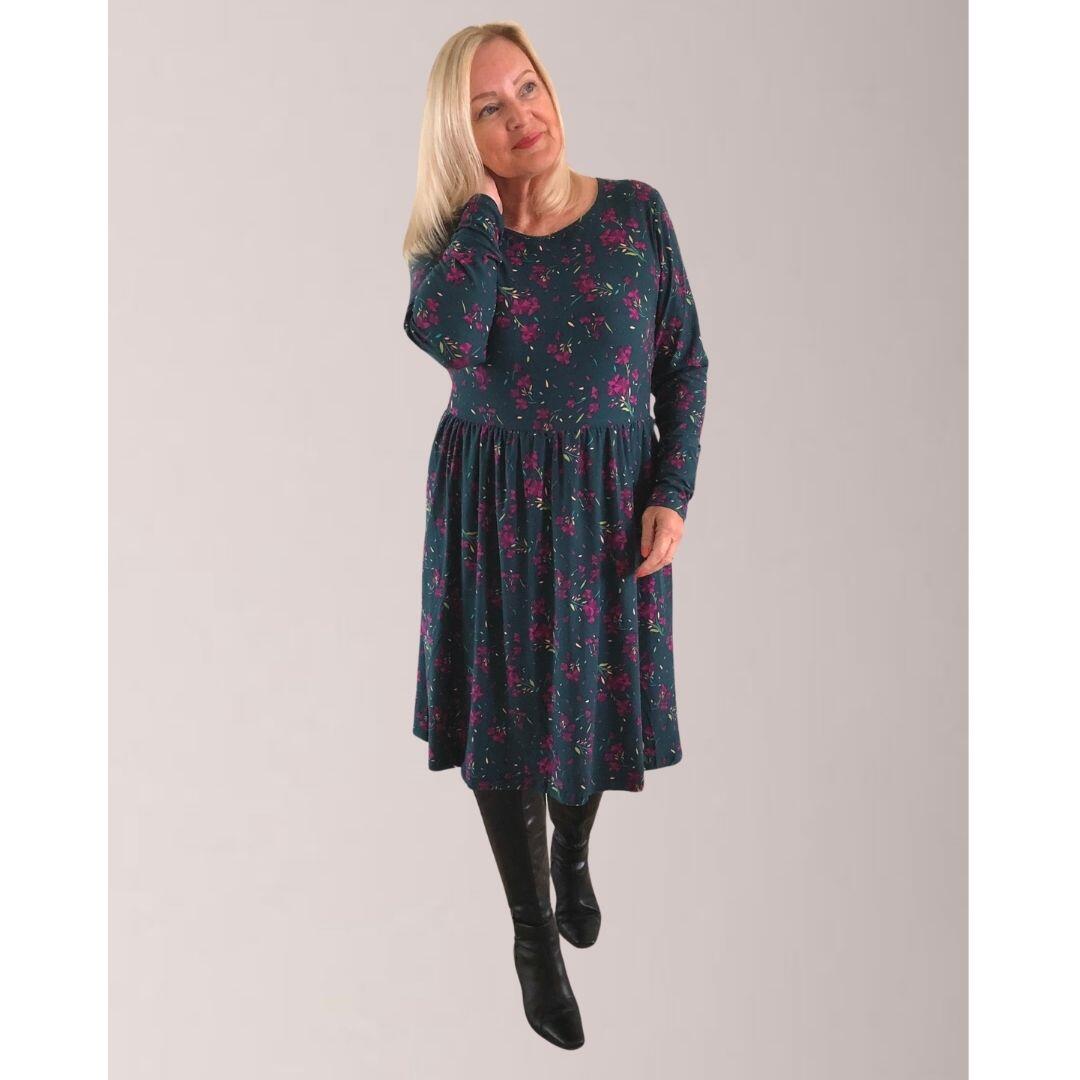 Mudflower Green Ditsy Floral Soft Touch Dress