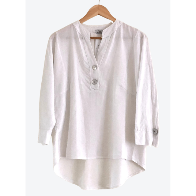 Nina Murati Italian White Block Colour Blouse