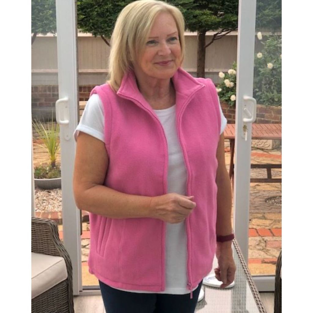 Pure and Natural Pink Fully Lined Fleece Gilet